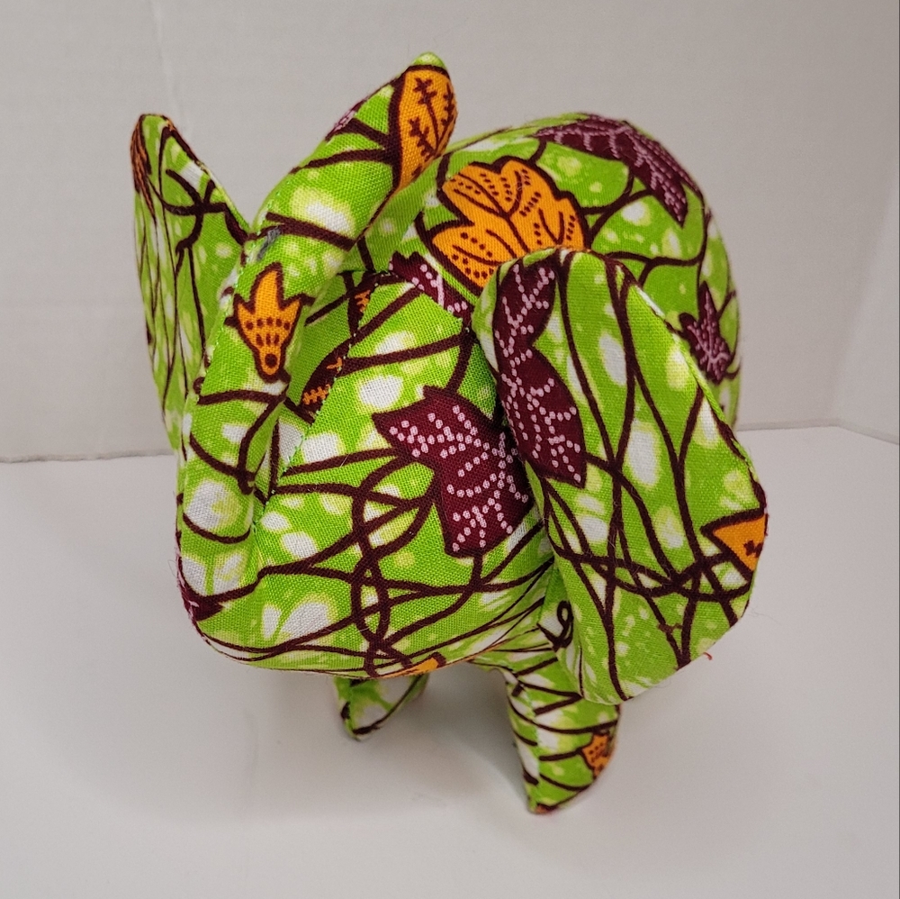 Lovely Fall Leaf Motif Green Small Stuffed Elephant Accent Pillow RARE - Picture 2 of 14